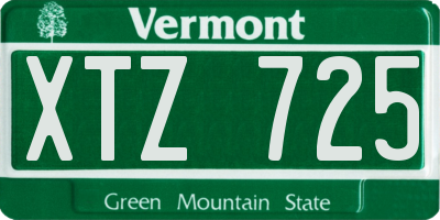 VT license plate XTZ725