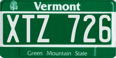 VT license plate XTZ726