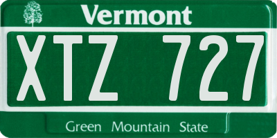 VT license plate XTZ727