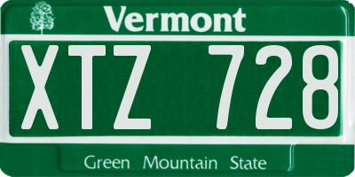 VT license plate XTZ728