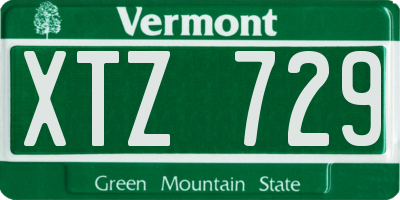 VT license plate XTZ729