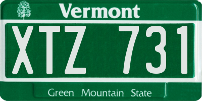 VT license plate XTZ731