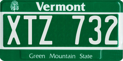 VT license plate XTZ732