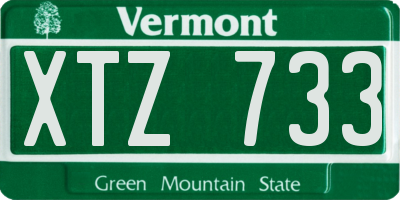 VT license plate XTZ733