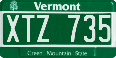 VT license plate XTZ735