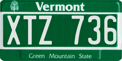 VT license plate XTZ736