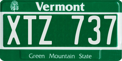 VT license plate XTZ737