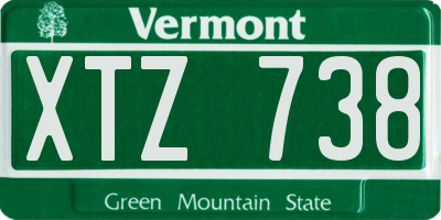 VT license plate XTZ738