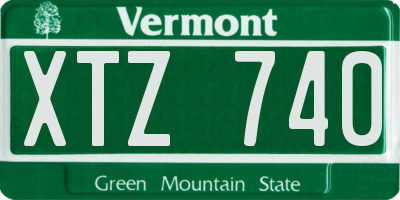 VT license plate XTZ740