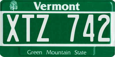 VT license plate XTZ742