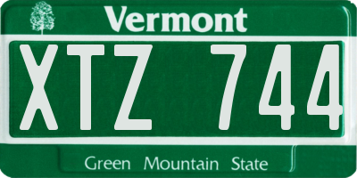 VT license plate XTZ744