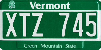 VT license plate XTZ745
