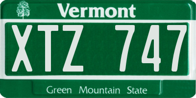 VT license plate XTZ747