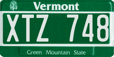 VT license plate XTZ748