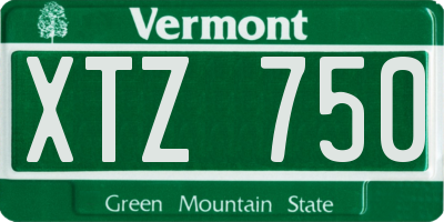 VT license plate XTZ750