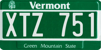 VT license plate XTZ751