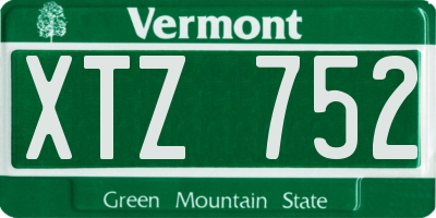 VT license plate XTZ752