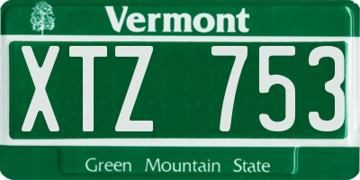 VT license plate XTZ753