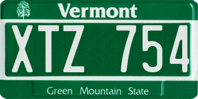 VT license plate XTZ754