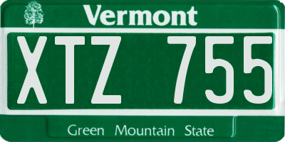 VT license plate XTZ755