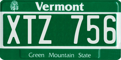 VT license plate XTZ756