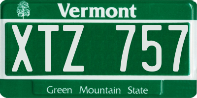 VT license plate XTZ757