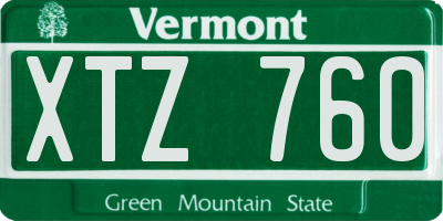 VT license plate XTZ760