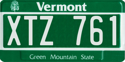 VT license plate XTZ761