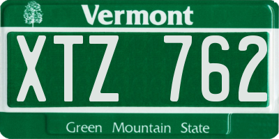 VT license plate XTZ762