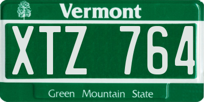 VT license plate XTZ764