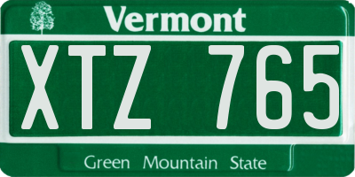 VT license plate XTZ765