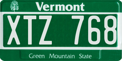 VT license plate XTZ768