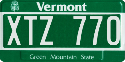 VT license plate XTZ770