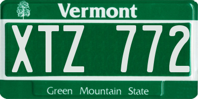 VT license plate XTZ772
