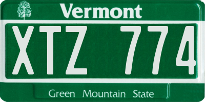 VT license plate XTZ774