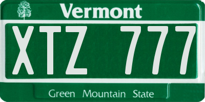 VT license plate XTZ777