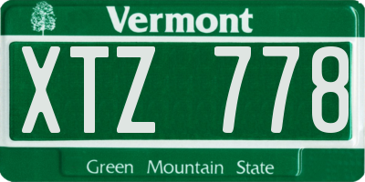 VT license plate XTZ778