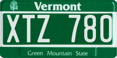 VT license plate XTZ780