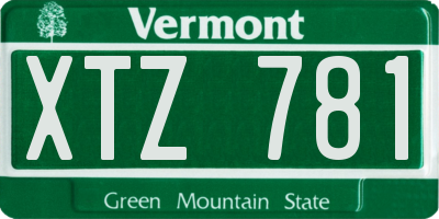 VT license plate XTZ781