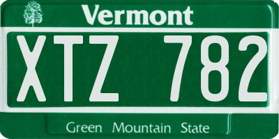 VT license plate XTZ782