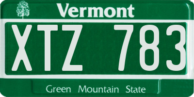 VT license plate XTZ783