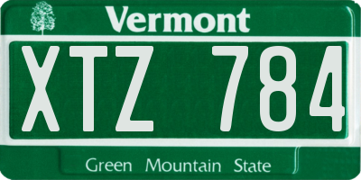 VT license plate XTZ784