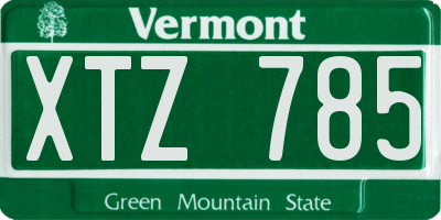 VT license plate XTZ785