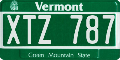 VT license plate XTZ787