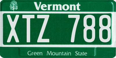 VT license plate XTZ788