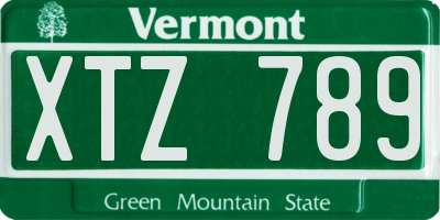 VT license plate XTZ789