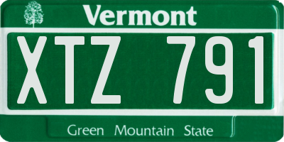 VT license plate XTZ791