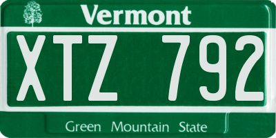 VT license plate XTZ792