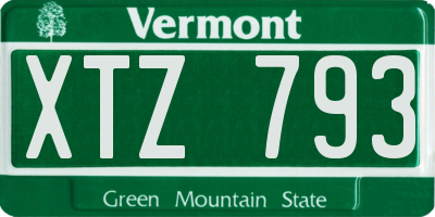 VT license plate XTZ793