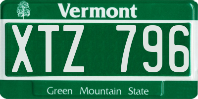 VT license plate XTZ796